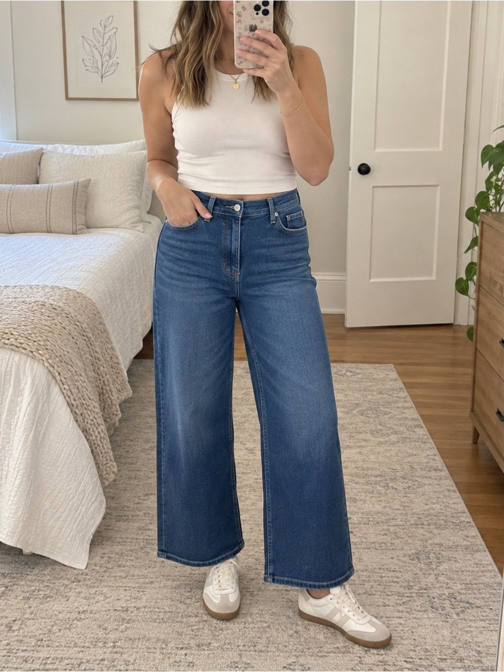 Citizens of Humanity Lyra Wide Leg Crop Clean Hem Dakota Wash Jeans Size 31